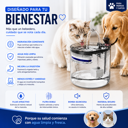 Bebedero Agua para Mascotas