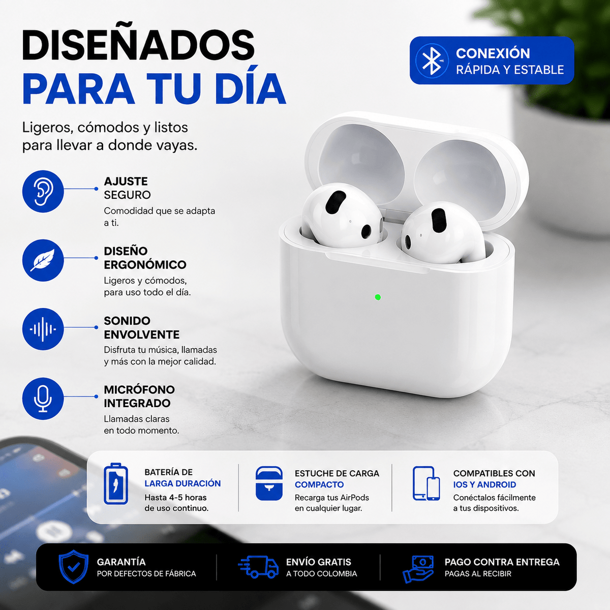 Audífonos Genéricos Serie 4 1.1 Bluetooth | Sonido Inalámbrico y Portátil - INSTALL - STOREINSTALL - STORE