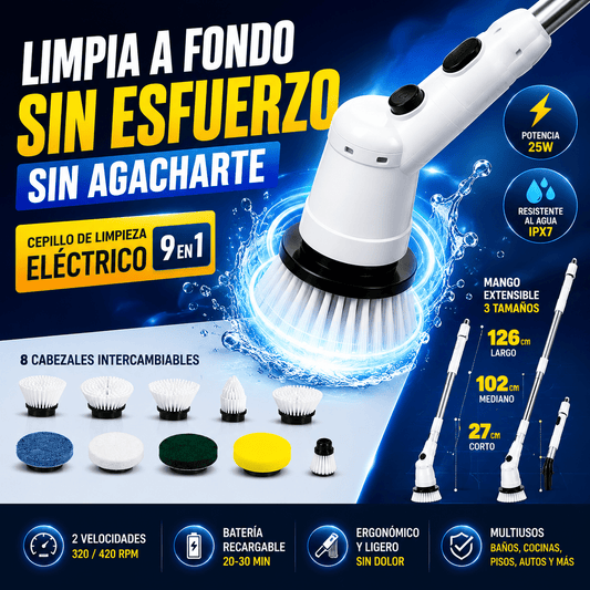 Cepillo Eléctrico Multifuncional 9 en 1 – Limpia Más en Menos Tiempo - INSTALL - STOREINSTALL - STORE