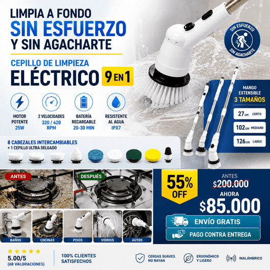 Cepillo Eléctrico Multifuncional 9 en 1 – Limpia Más en Menos Tiempo - INSTALL - STOREINSTALL - STORE