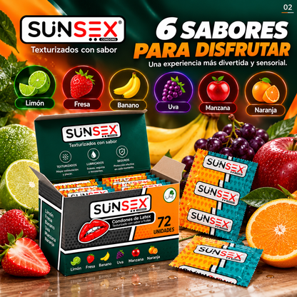 Condones SUNSEX Texturizados con Sabores (72 Unidades) - INSTALL - STOREINSTALL - STORE