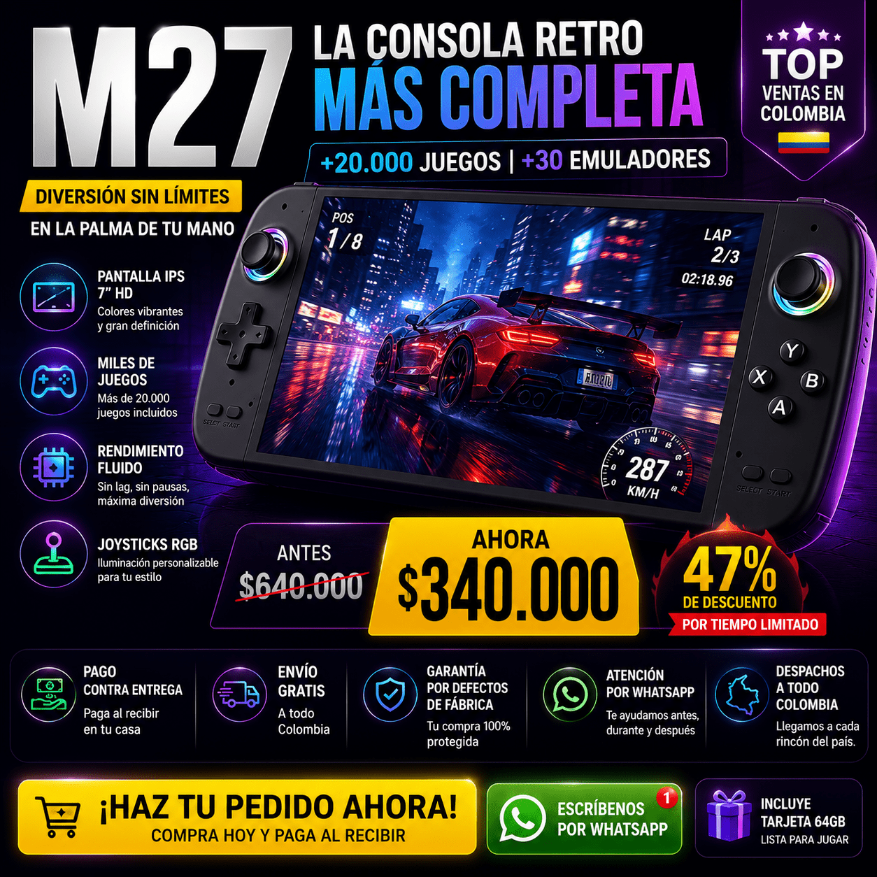 Consola Portátil Retro M27 64Gb - INSTALL - STOREINSTALL - STORE