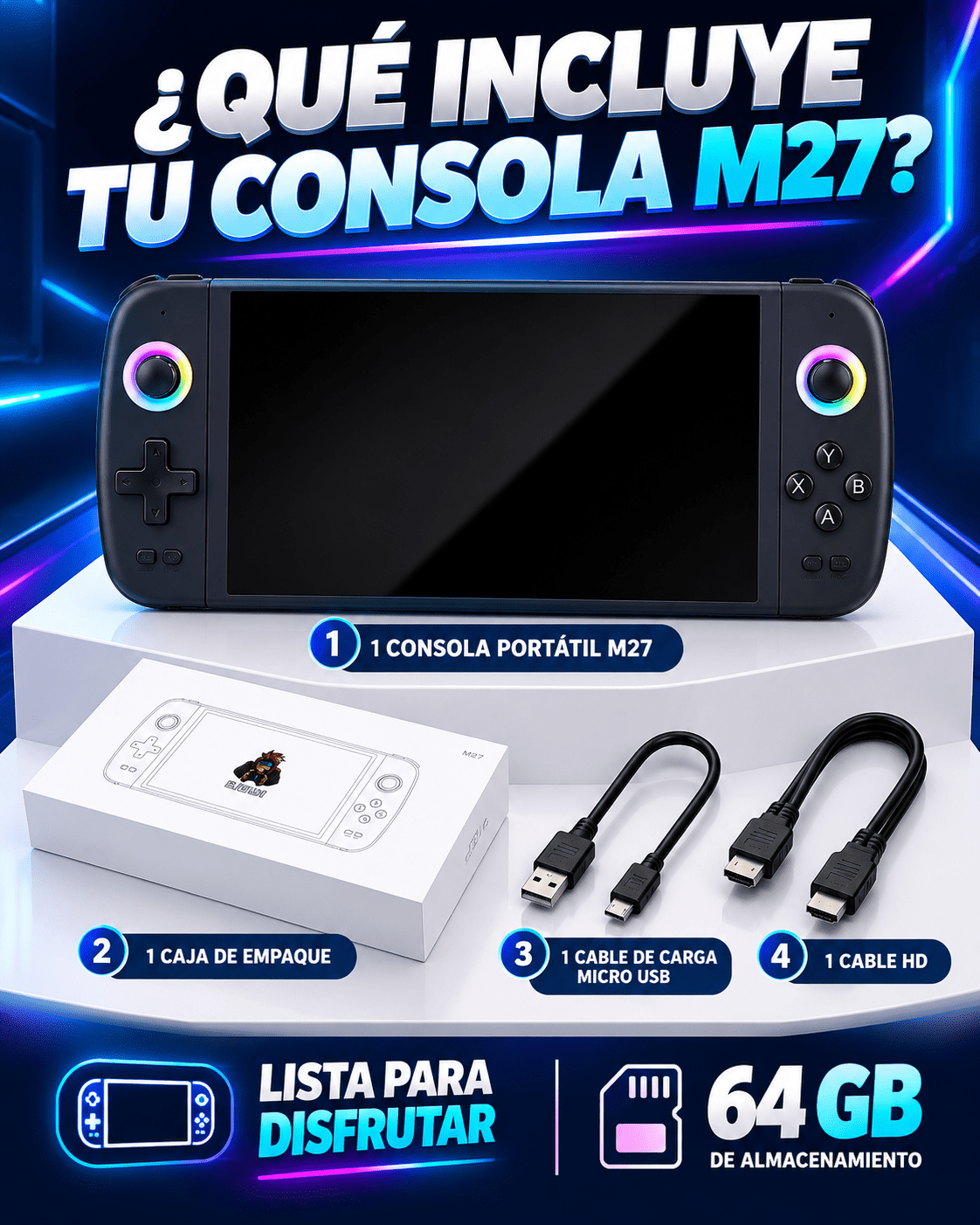 Consola Portátil Retro M27 64Gb - INSTALL - STOREINSTALL - STORE