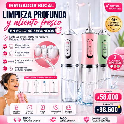 Irrigador Bucal Recargable | Encías sanas y aliento fresco en 60 segundos - INSTALL - STOREINSTALL - STORE