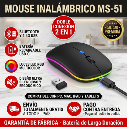 Mouse Inalámbrico MS-51 2 en 1 Bluetooth | Recargable - INSTALL - STOREINSTALL - STORE