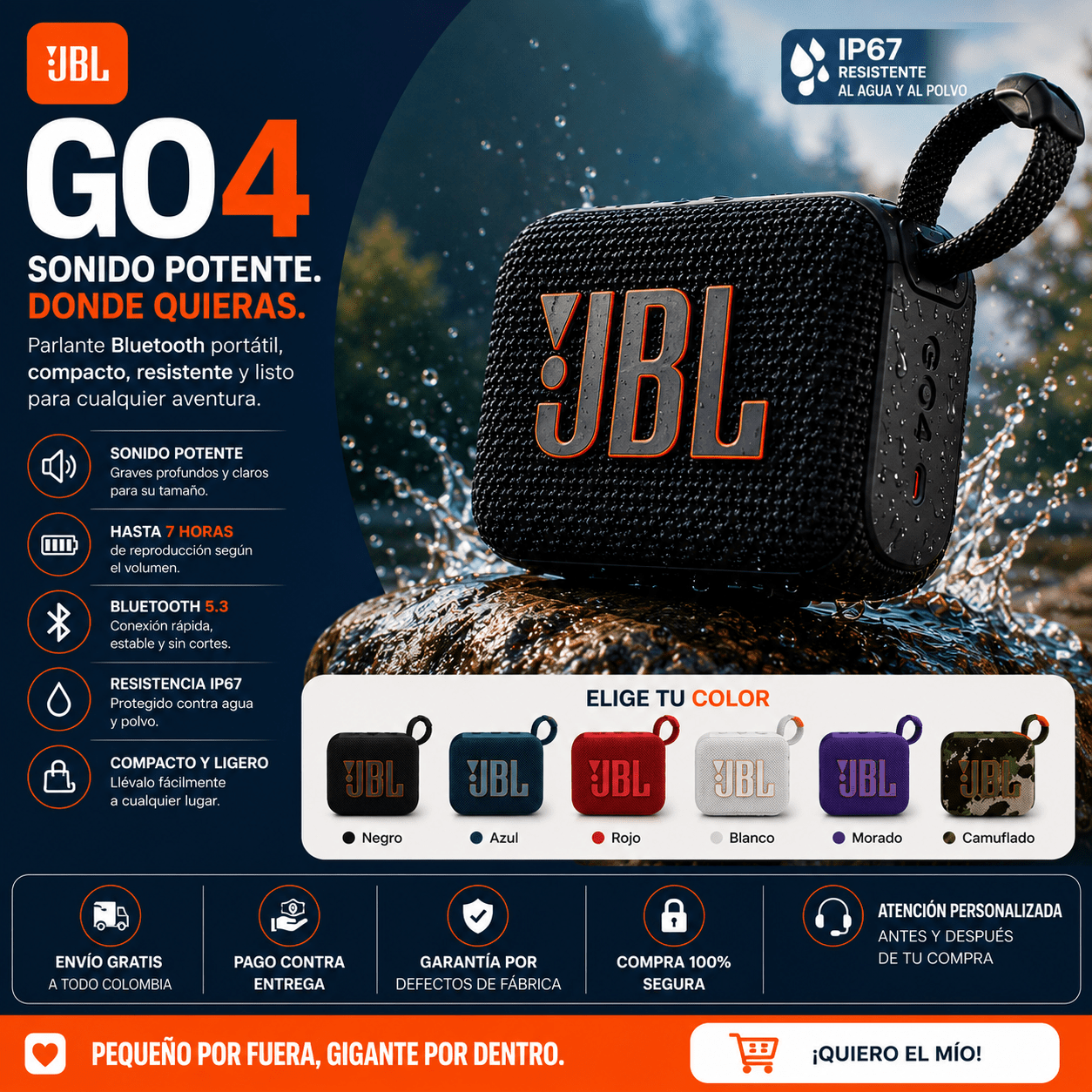 Parlante GO4 Bluetooth Portátil | Sonido Potente - INSTALL - STOREINSTALL - STORE